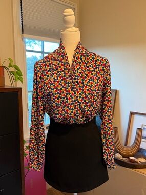 Multicolor Geometric Print Blouse - Women